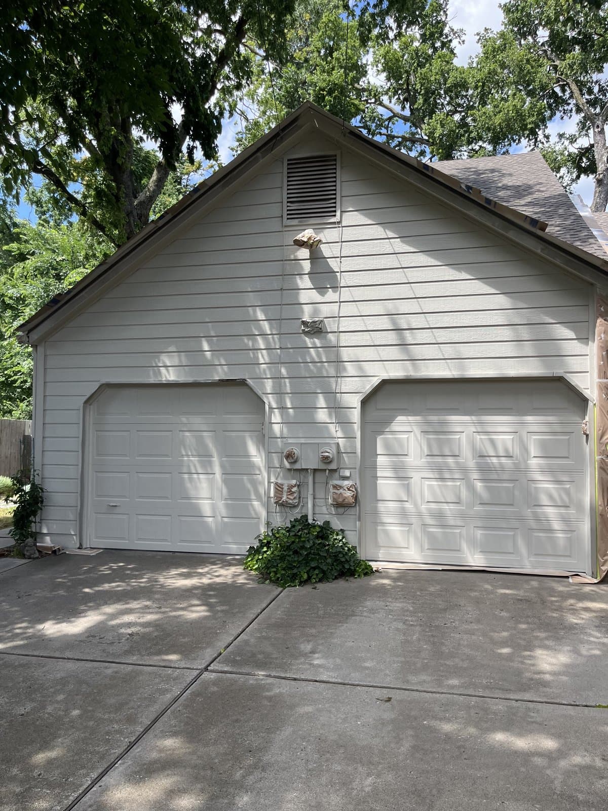 Cream farmhouse exterior